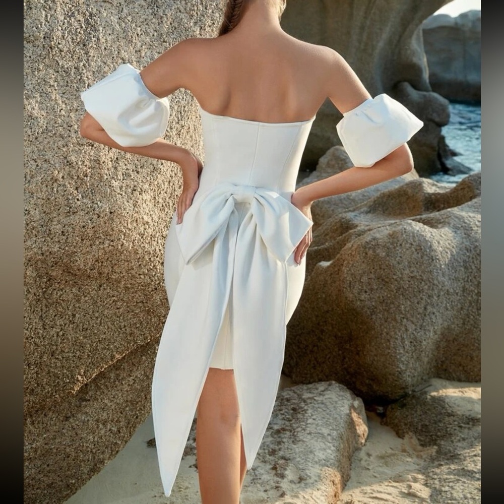 Big bow back tube bandage dress